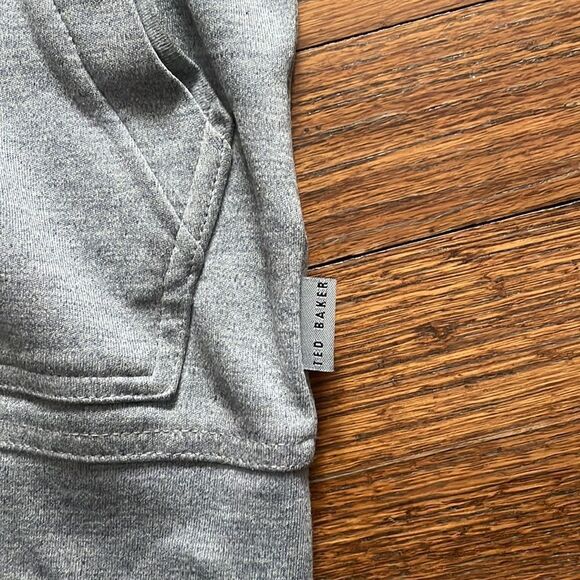 Ted Baker London Gray Zip Up Hoodie with Red Stripe Detail - Picture 5 of 8